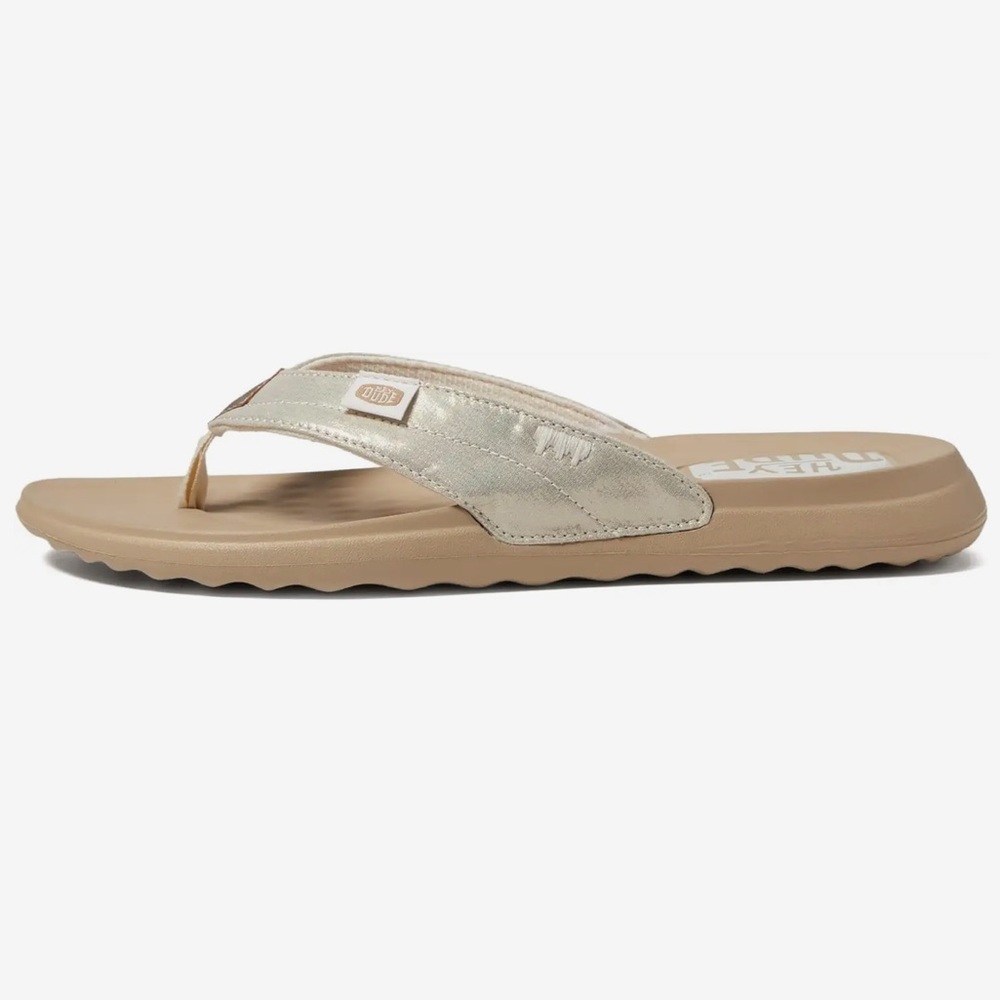 Hey Dude | Christi Flip - Gold Metallic Women’s Sandals | Size: 10 - Picture 3 of 5